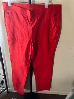 Anne Klein Women’s Bold Red nylon pant